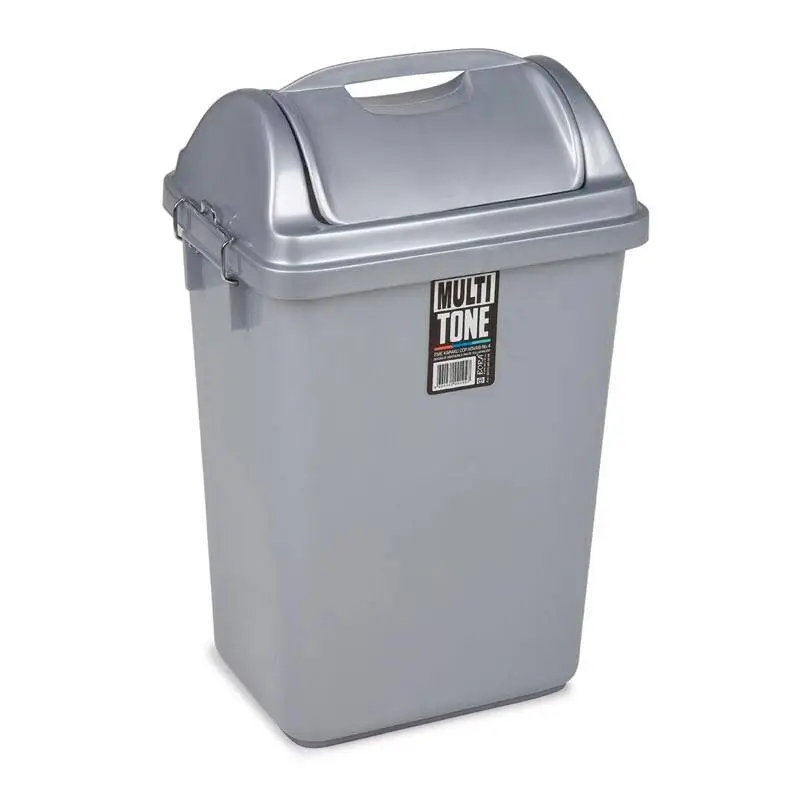 Bora Plastik Sallanır Kapak Çöp Kovası, No: 4, 36 Lt, Gri - 1