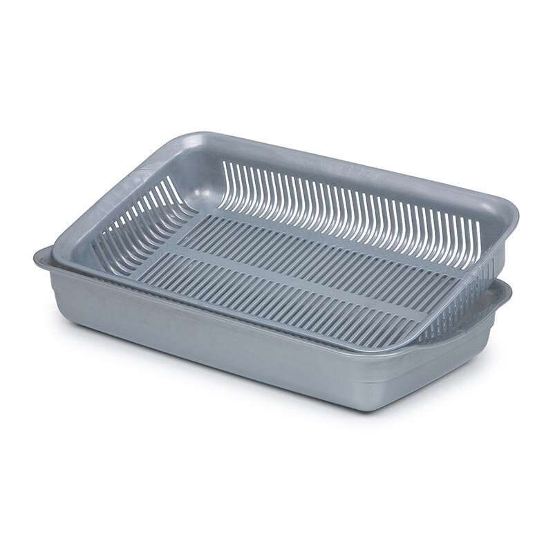 Bora Plastik Sebze ve Meyve Süzgeci, Pratik Süzme, 39,5 cm, Gri - Bora Plastik