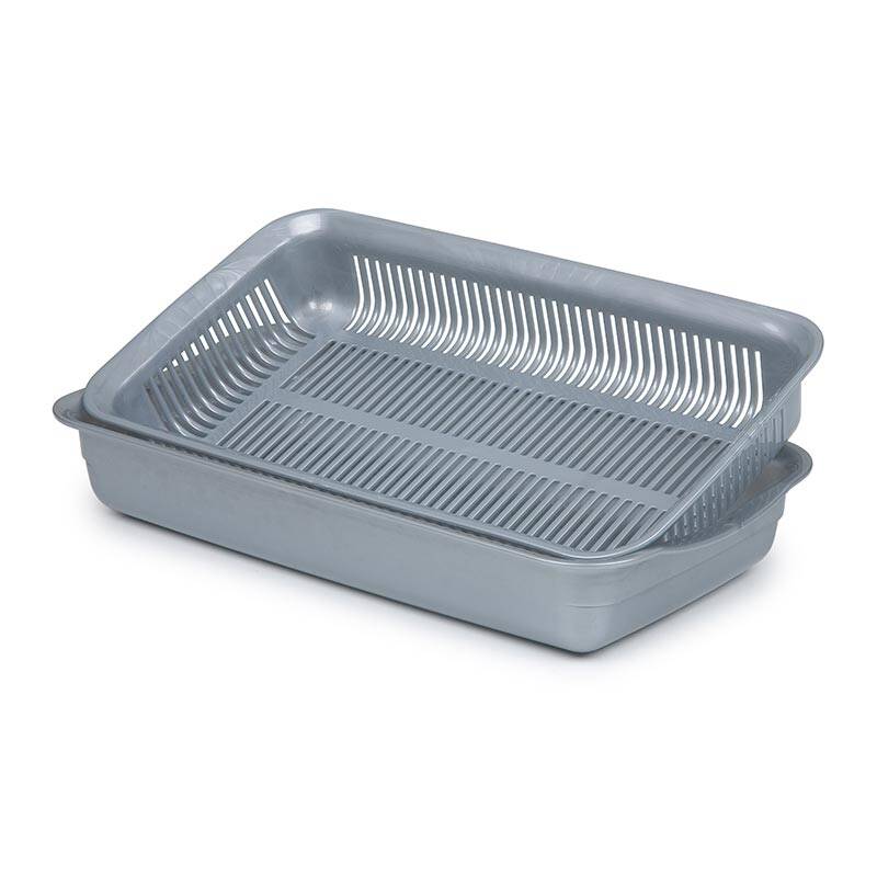 Bora Plastik Sebze ve Meyve Süzgeci, Pratik Süzme, 39,5 cm, Gri - 1