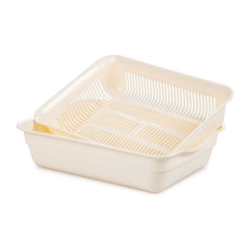 Bora Plastik Sebze ve Meyve Süzme Sepeti, 26 cm, Bej - Bora Plastik