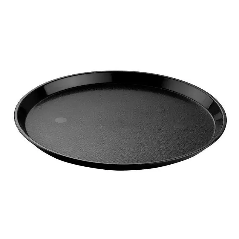 Bora Plastik Servis Tepsisi, Yuvarlak, 35.5 cm, Siyah - 1