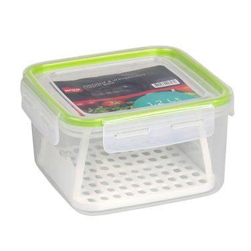 Bora Plastik Süzgeçli Saklama Kabı, 1.2 Lt, Şeffaf - Bora Plastik