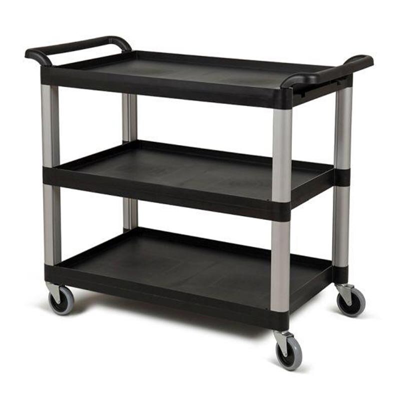 Bora Plastik Tekerli Servis Aracı, 3 Katlı, 100 mm, Siyah - Bora Plastik