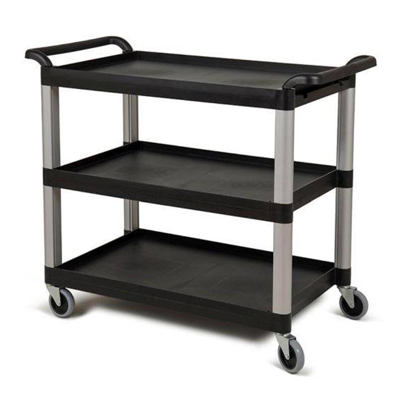 Bora Plastik Tekerli Servis Aracı, 3 Katlı, 100 mm, Siyah - 1