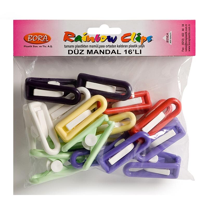 Bora Plastik Yaylı Masa Klipsi, 16'lı Paket - Bora Plastik