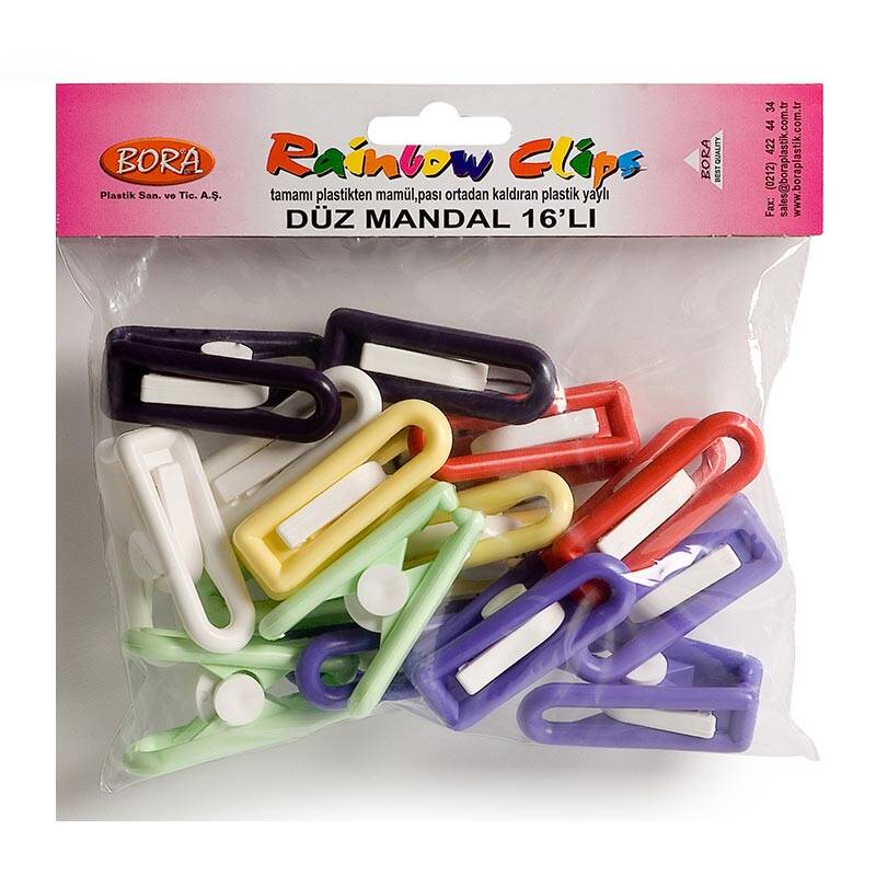Bora Plastik Yaylı Masa Klipsi, 16'lı Paket - 1