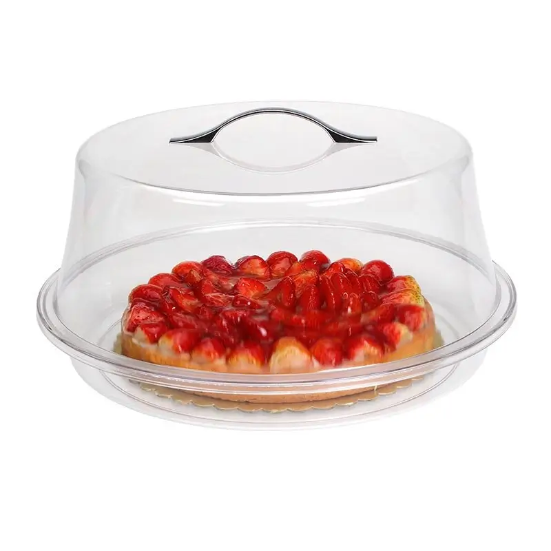 Bora Plastik Yuvarlak Pasta ve Kek Kabı Takımı, 35 cm, Şeffaf - 1