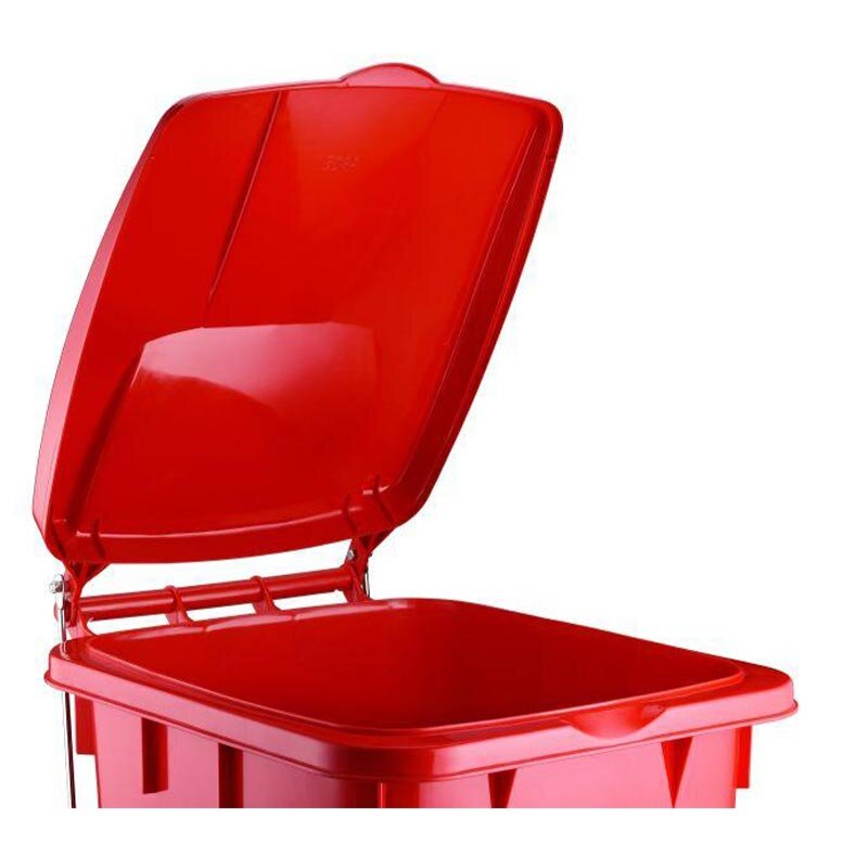 Bora PlastikDemir Pedallı Çöp Kovası, 240 Lt, Kırmızı - Bora Plastik (1)