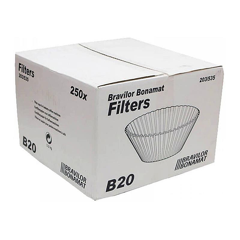 Bravilor Bonamat B20 Kahve Filtre Kağıdı, 203/535 cm, 250 Adet, B20 ve B20 HW Makineler İle Uyumludur - Bravilor Bonamat (1)