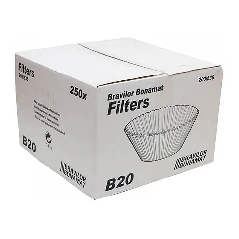 Bravilor Bonamat B20 Kahve Filtre Kağıdı, 203/535 cm, 250 Adet, B20 ve B20 HW Makineler İle Uyumludur - Bravilor Bonamat (1)