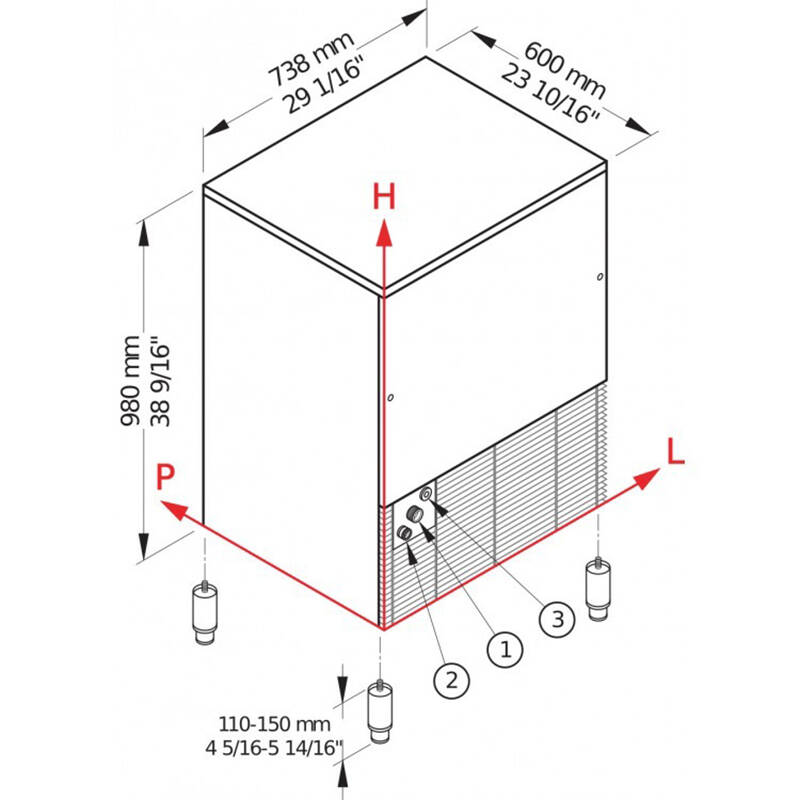 Brema VB250A Hızlı Küp Buz Makinesi, 7 gr. 105 kg/gün - 2