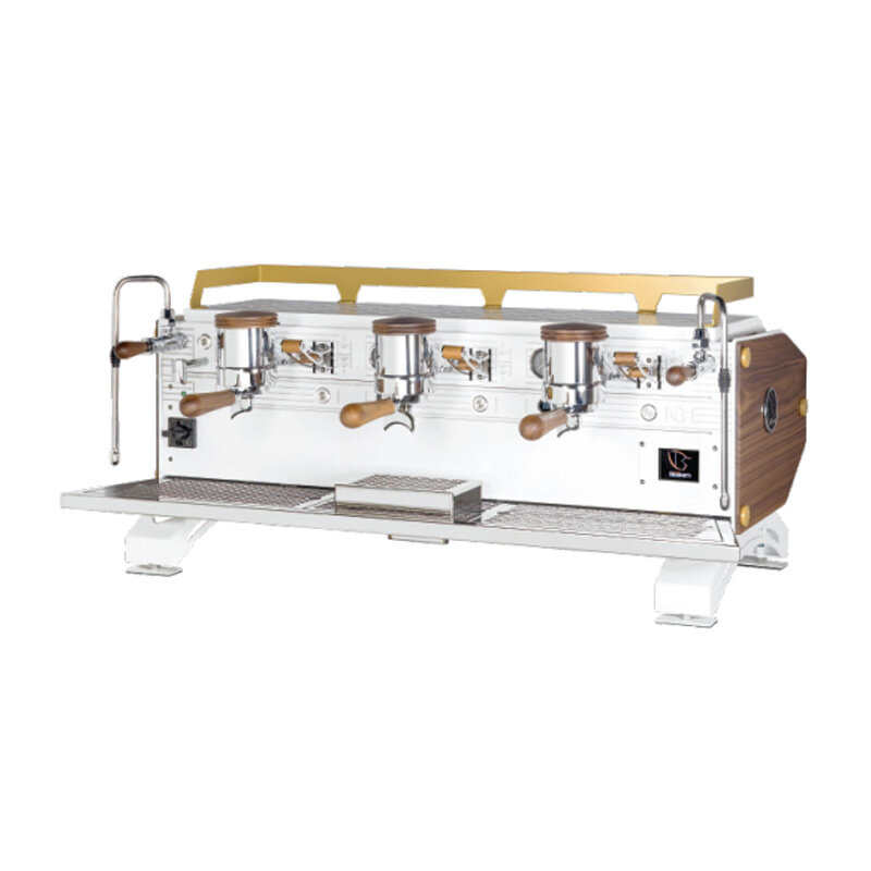 Brugnetti Aurora Multi Boiler Tam Otomatik Espresso Kahve Makinesi, Cool Touch, 2 Gruplu, Beyaz-Ahşap - Brugnetti (1)