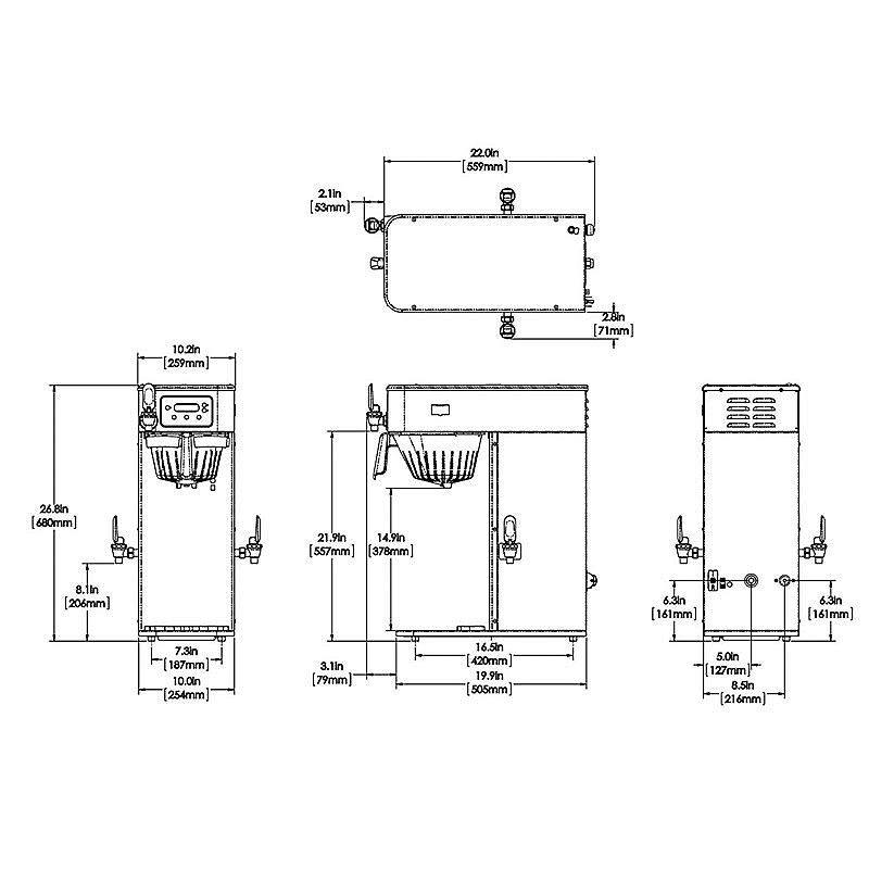 Bunn ICBA Infusion Series Filtre Kahve Makinesi + 5 Lt Termos, 26x59x66 cm. - Bunn (1)