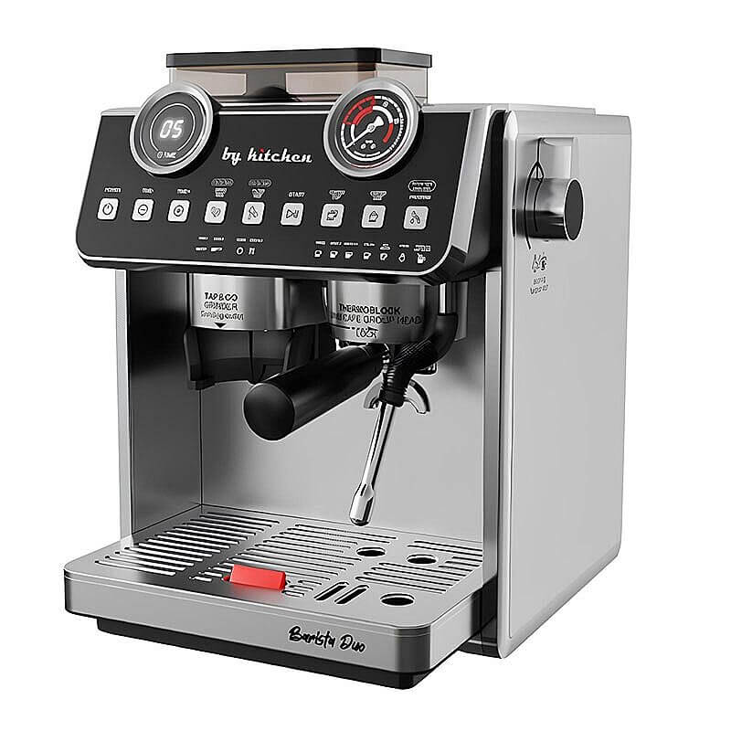 By Kitchen Barista Duo Ev Tipi Öğütücülü Espresso Kahve Makinesi, Paslanmaz Çelik - By Kitchen