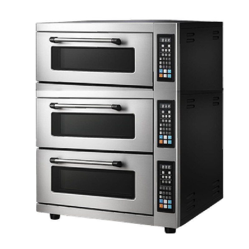 By Kitchen DPO-503 24 cm x 12 Pizza Kapasiteli 3 Katlı Pizza Fırını, Paslanmaz Çelik, Elektrikli - By Kitchen