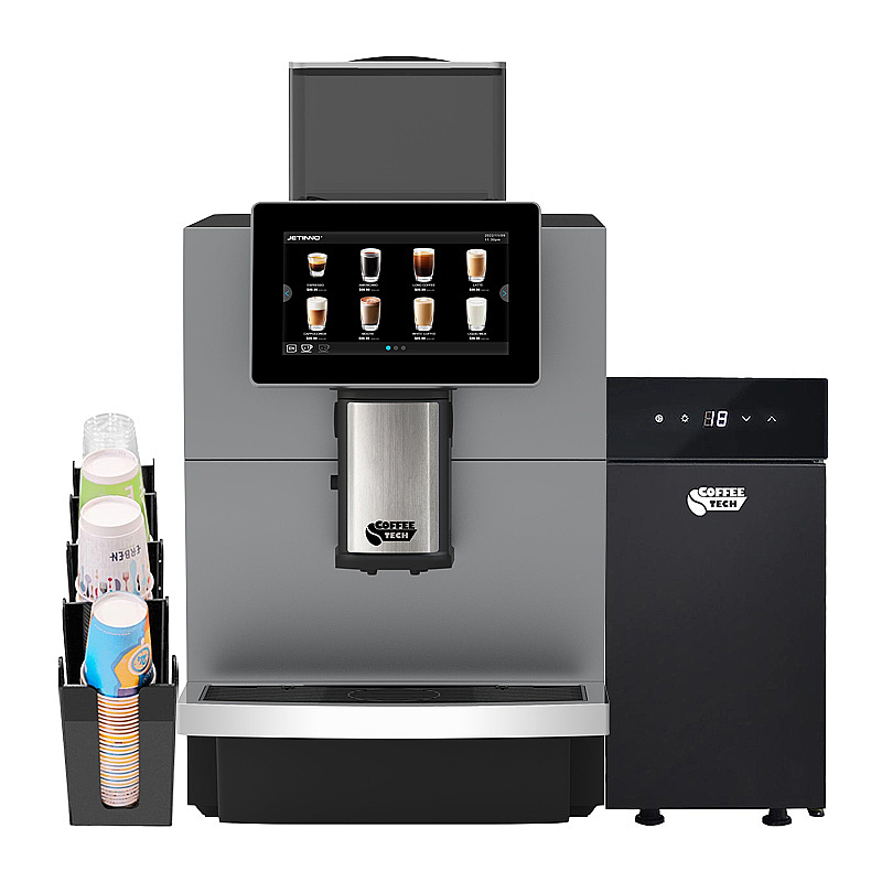 Coffeetech JL30 Tam Otomatik Kahve Makinesi, BC9CN Süt Soğutucu ve Karton Bardak Standı Hediyeli, Otomatik Temizleme - 1