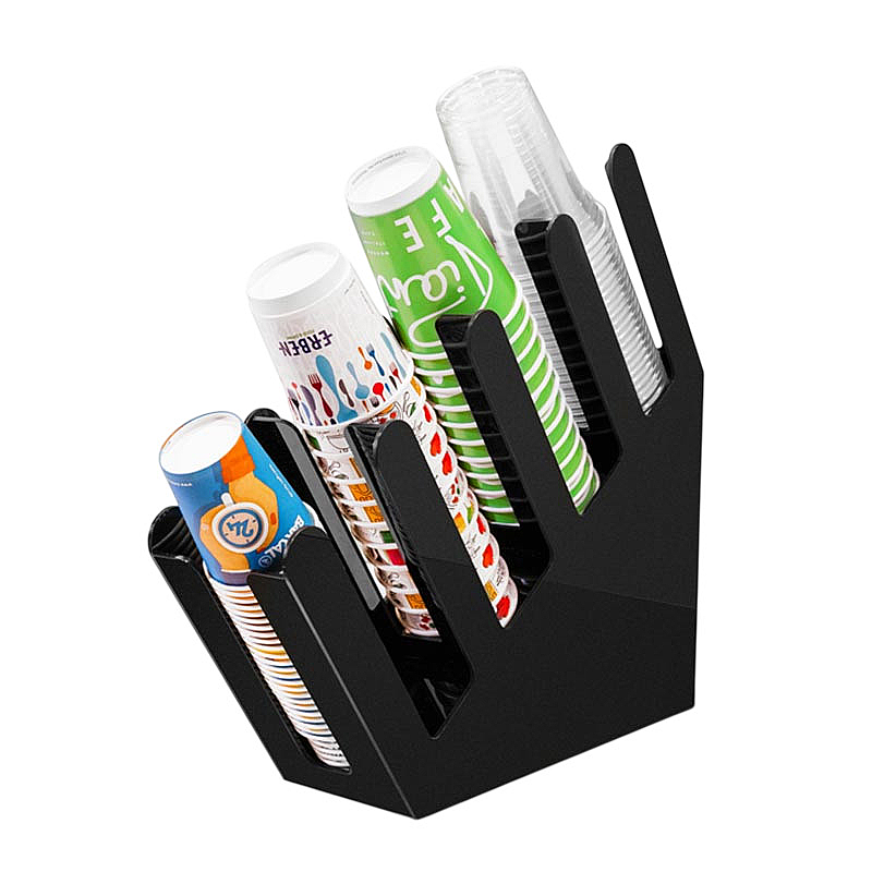Coffeetech Pleksi Bardaklık Standı, 485x160x475 mm, 4 Hazneli - 1