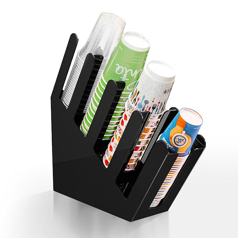 Coffeetech Pleksi Bardaklık Standı, 485x160x475 mm, 4 Hazneli - 3