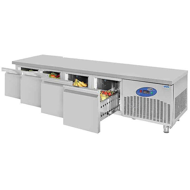 CSA CS-CIH 2-600 Cihaz Altı Derin Dondurucu, 4 Çekmeceli, 115 Lt. - CSA Inox