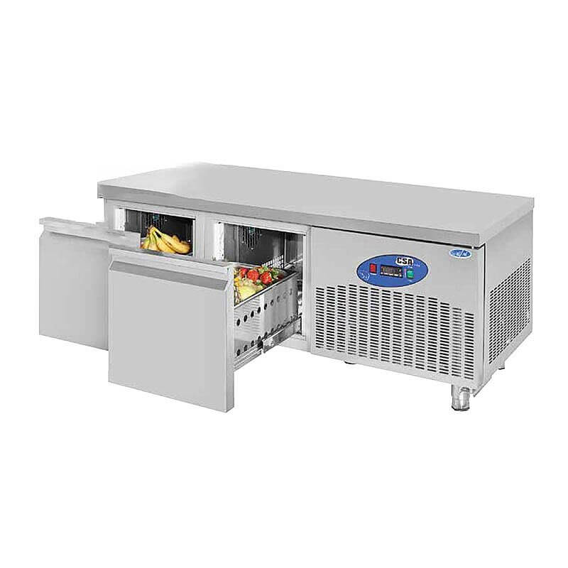 CSA CS-CIH 2-700 Cihaz Altı Derin Dondurucu, Paslanmaz Çelik, 2 Çekmeceli, 135 Lt. - CSA Inox