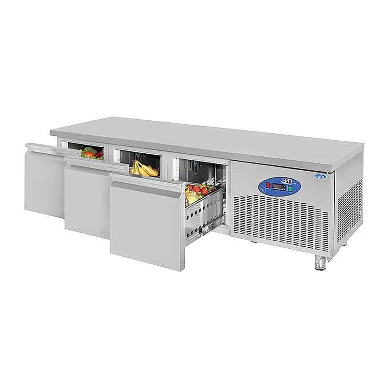 CSA CS-CIH 3-600 Cihaz Altı Derin Dondurucu, Paslanmaz Çelik, 3 Çekmeceli, 180 Lt. - CSA Inox