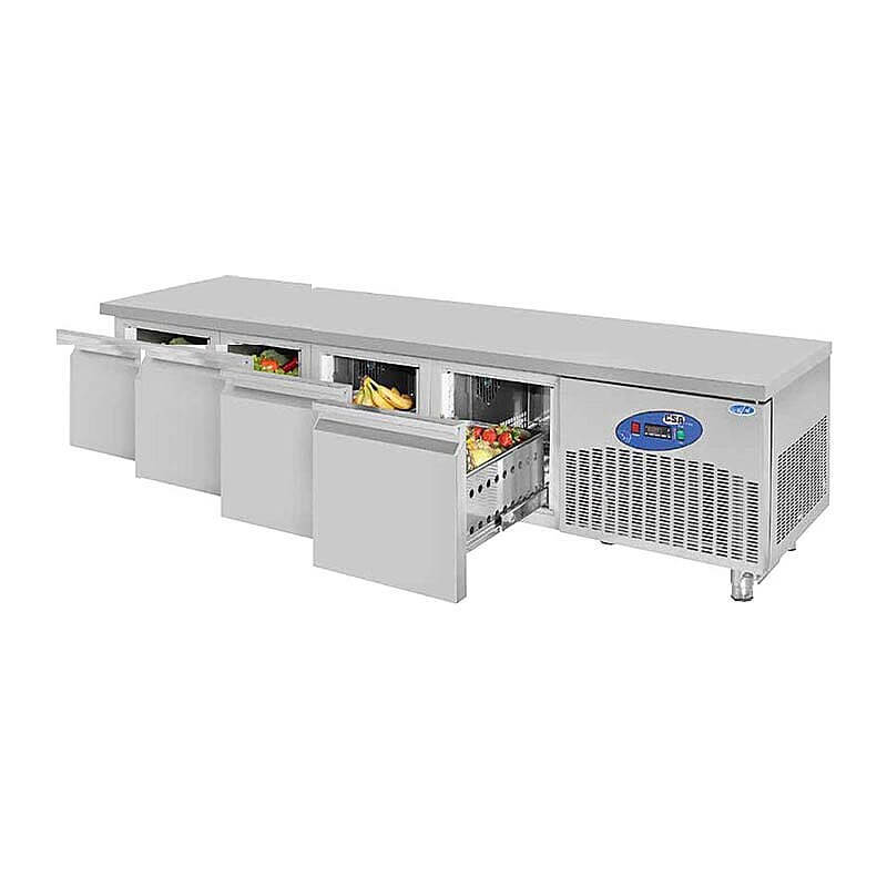 CSA CS-CIK 2-700 Cihaz Altı Buzdolabı, Paslanmaz Çelik, 4 Çekmeceli, 135 Lt. - CSA Inox