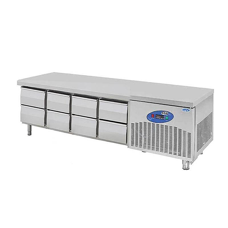 CSA CS-CIK 4-700 Cihaz Altı Buzdolabı, Paslanmaz Çelik 8 Çekmeceli, 310 Lt. - CSA Inox