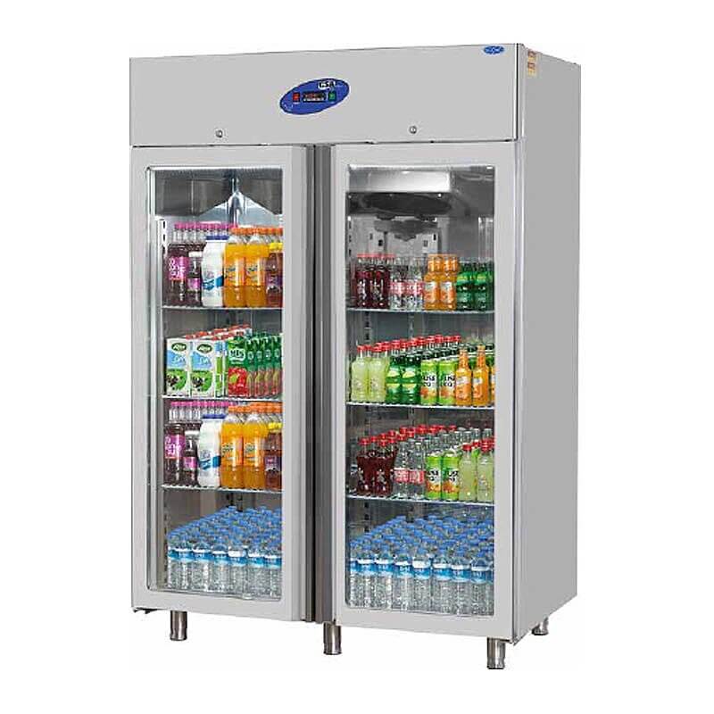 CSA CS-DBL 1200 Dik Tip Derin Dondurucu, 2 Cam Kapılı, Paslanmaz Çelik, 1200 Lt. - CSA Inox