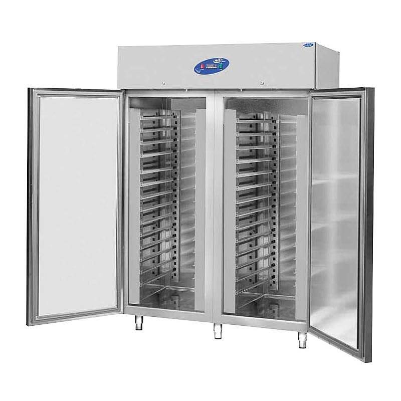 CSA CS-DBN 1400 ST-T Dik Tip Statik Hamur Dinlendirme Dolabı, Paslanmaz Çelik, 2 Kapılı, 1400 Lt. - 1