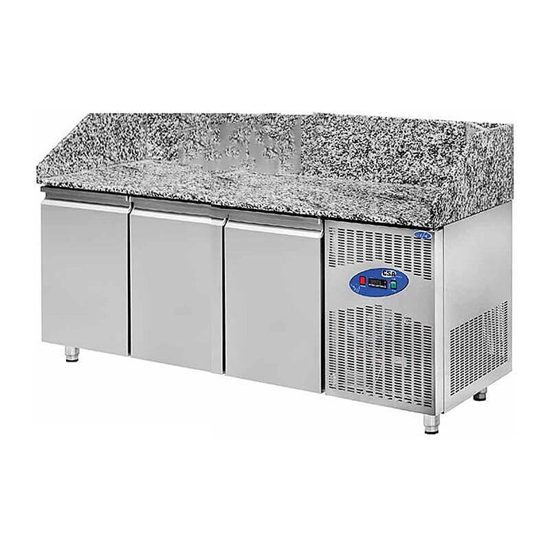 CSA CS-PIZ-200 Pizza Hazırlık Dolabı, Granit Tablalı, Paslanmaz Çelik, 615 Lt. - CSA Inox