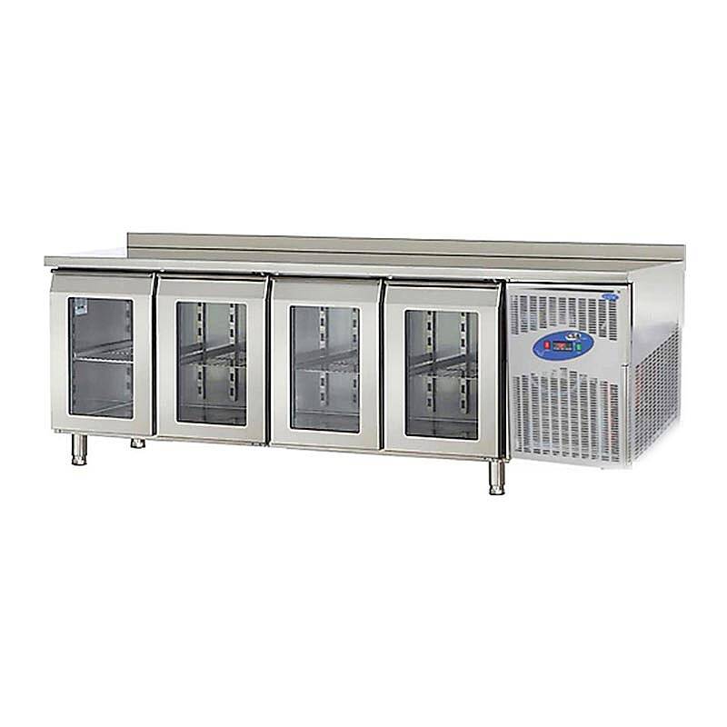 CSA CS-TEK 4-600 C Tezgah Tipi Buzdolabı, Paslanmaz Çelik, 4 Cam Kapılı, 550 Lt. - 1