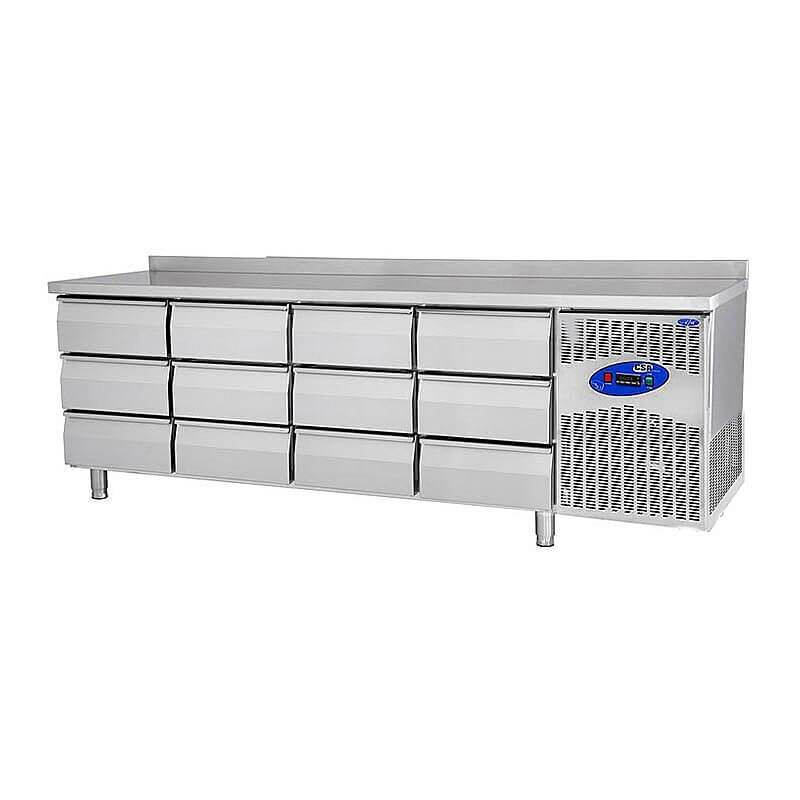 CSA CS-TEK 4-600 Tezgah Tipi Buzdolabı, 12 Çekmeceli, 550 Lt. - CSA Inox