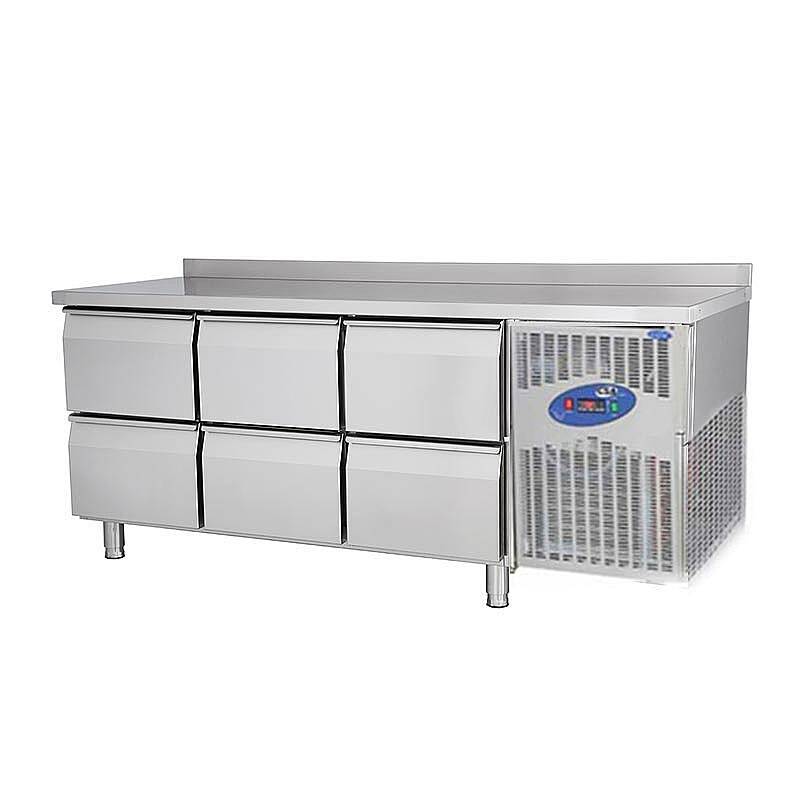 CSA CS-TEZ 2-600 Tezgah Tipi Buzdolabı, Paslanmaz Çelik, 6 Çekmeceli, 251 Lt. - 1