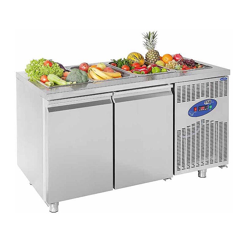 CSA CS-TEZ 2-700-SH Havuzlu Salad Bar, Paslanmaz Çelik, 2 Kapılı, 281 Lt. - CSA Inox