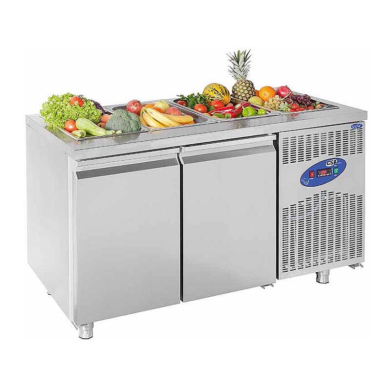 CSA CS-TEZ 2-700-SH Havuzlu Salad Bar, Paslanmaz Çelik, 2 Kapılı, 281 Lt. - 1