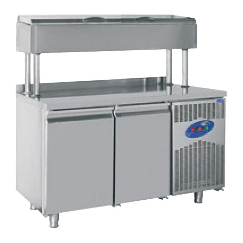 CSA CS-TEZ 2-700 YM Yükseltilmiş Make-Up Buzdolabı, Paslanmaz Çelik, 2 Kapılı, 281 Lt. - CSA Inox