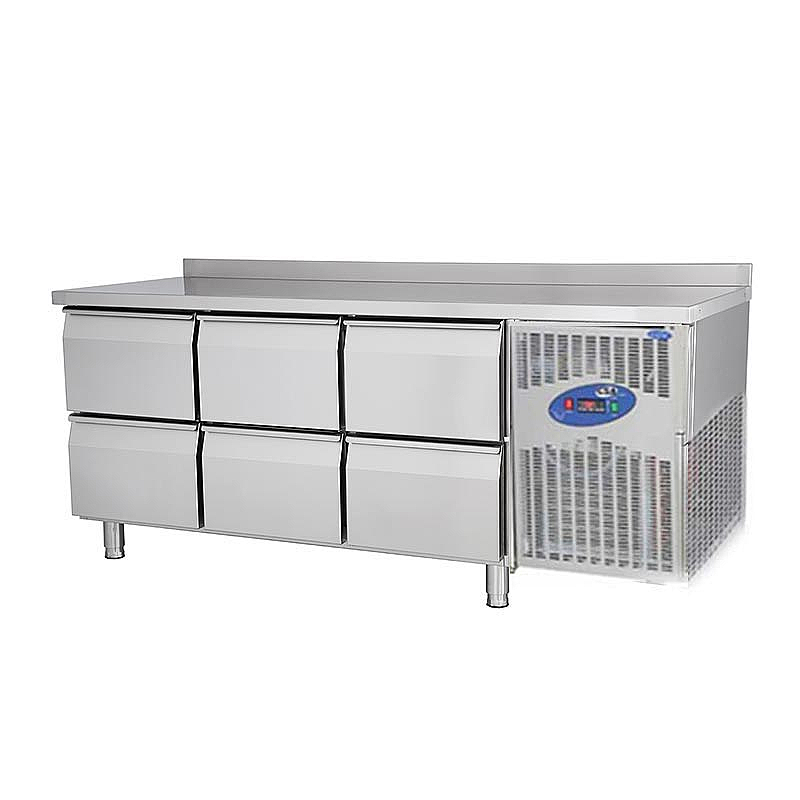 CSA CS-TEZ 2D-700 Tezgah Tipi Derin Dondurucu, Paslanmaz Çelik 6 Çekmeceli, 281 Lt. - CSA Inox