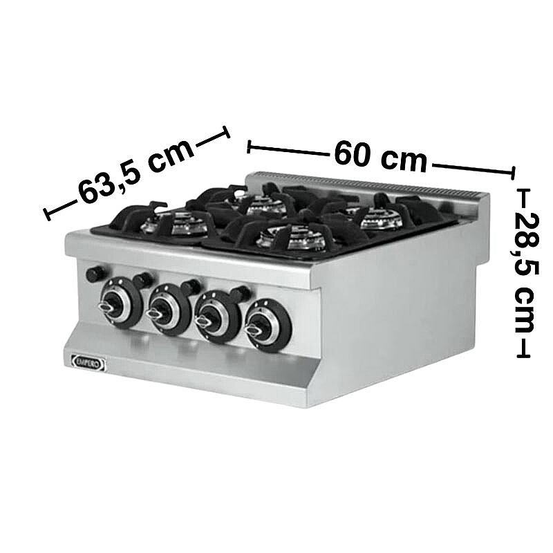 Empero 4 Brülörlü Çift Yanışlı Ocak, Paslanmaz Çelik, LPG'li - Empero (1)