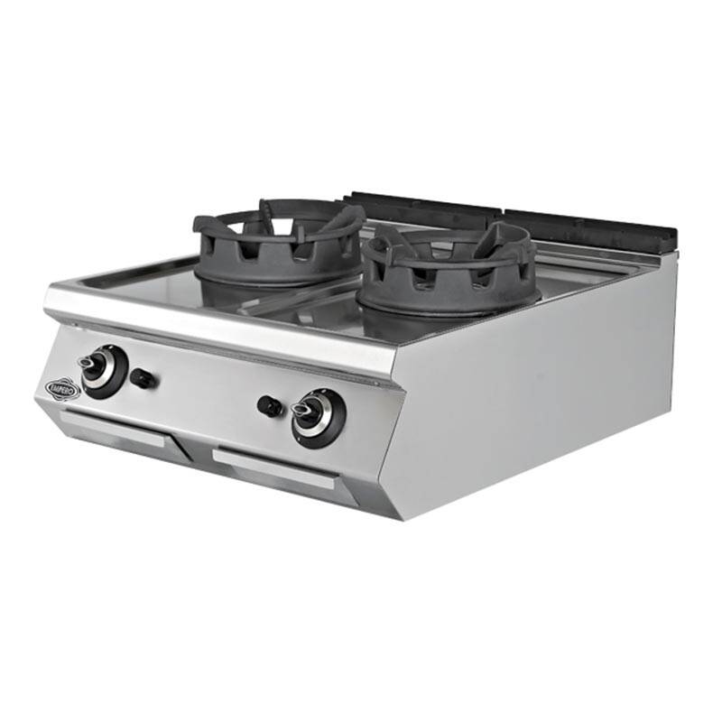 Empero 700 Plus 2 Brülörlü Set Üstü Wok Ocak, LPG'li, Paslanmaz Çelik - 1