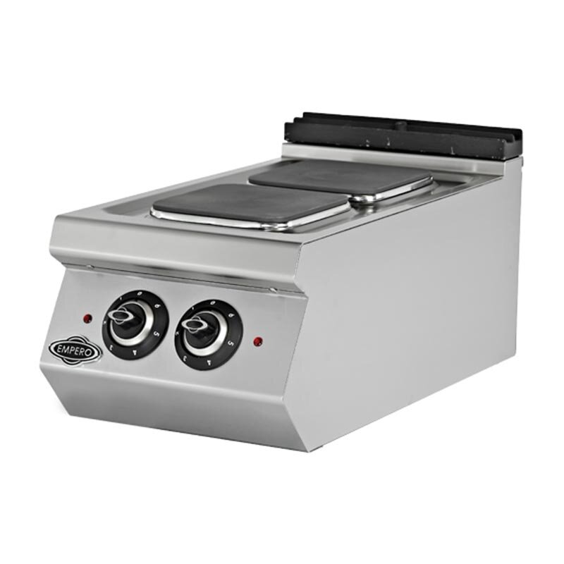 Empero 700 Plus 2 Pleytli Kare Set Üstü Ocak, Elektrikli, Paslanmaz Çelik - Empero