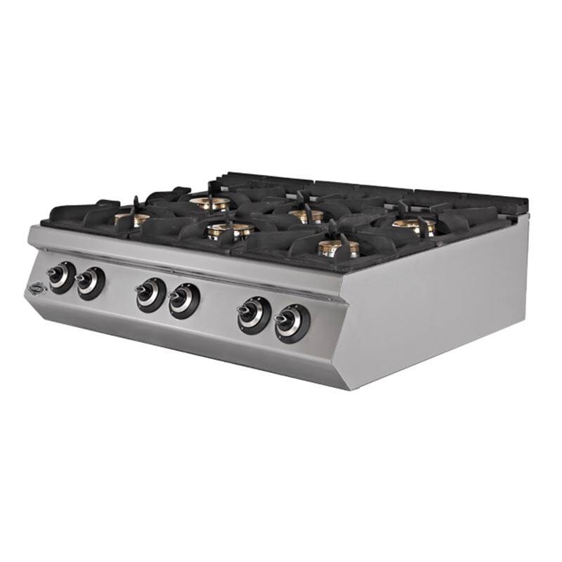 Empero 700 Plus 6 Brülörlü Set Üstü Ocak, LPG'li, Paslanmaz Çelik - 1