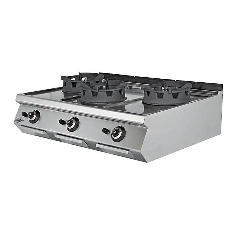 Empero 900 Plus 3 Brülörlü Set Üstü Wok Ocak, Paslanmaz Çelik, LPG'li - 1