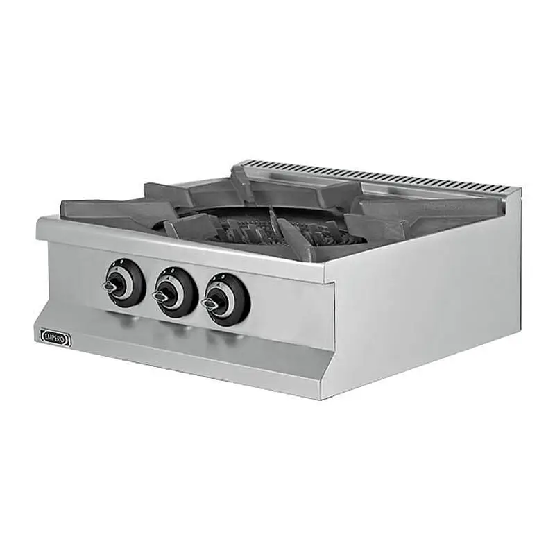 Empero 900 Plus 4 Brülörlü Set Üstü Wok Ocak, Paslanmaz Çelik, Doğalgazlı - 1