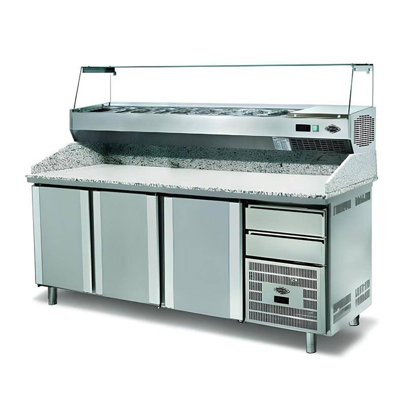 Empero EMP.210.80.02 Hamur Hazırlık Dolabı, Granit Tablalı, 3 Kapılı, 386 kg, 500 Lt. - 1