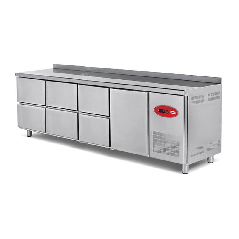 Empero Fanlı Tezgah Tipi Buzdolabı, 6 Çekmece+1 Kapı, Paslanmaz Çelik, 700 Lt. - 1