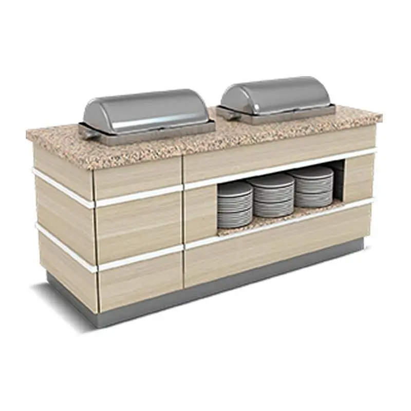 Empero Galata Sıcak Teşhir Ünitesi, Granit Tablalı, 3 Chafing Dish - 1