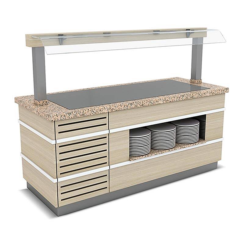 Empero Galata Soğuk Servis Ünitesi, Led Aydınlatmalı, Paslanmaz Çelik, 160x90x90/155 cm - 1