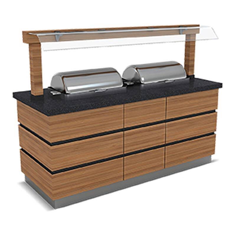 Empero Kapadokya Sıcak Servis Ünitesi, Granit Tablalı, Led Aydınlatmalı, 2 Chafing Dish - 1