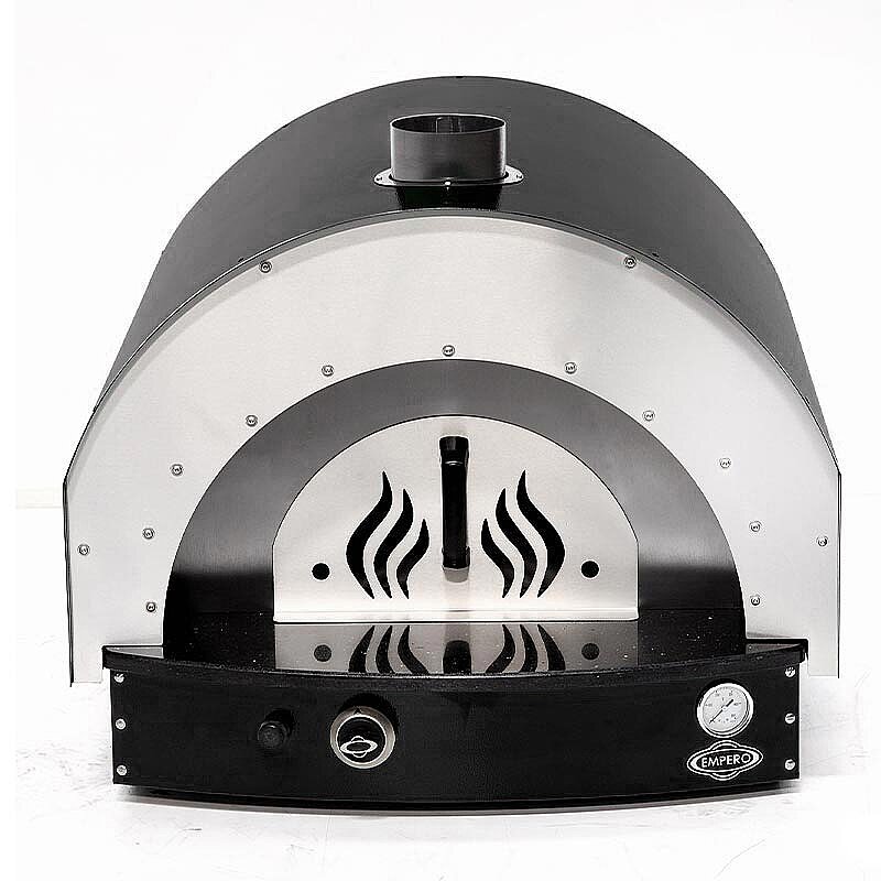 Empero PLF.PLS.D5.B Profesyonel Ev Tipi Taş Tabanlı 25 cm x 4 Pizza Kapasiteli Pizza ve Pide Fırını, Gazlı, Siyah - Empero