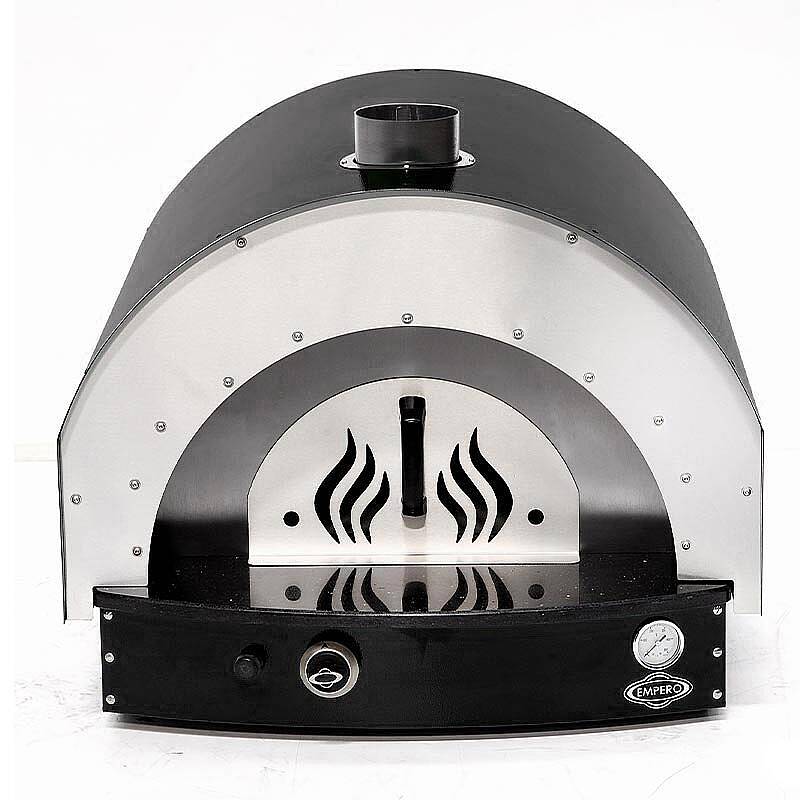 Empero PLF.PLS.D5.B Profesyonel Ev Tipi Taş Tabanlı 25 cm x 4 Pizza Kapasiteli Pizza ve Pide Fırını, Gazlı, Siyah - 1